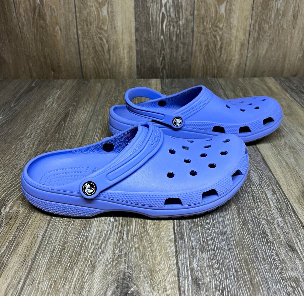 Crocs Classic Clog Blue Purple Slip On Rubber Sandal Men’s US Size 11 Shoes
